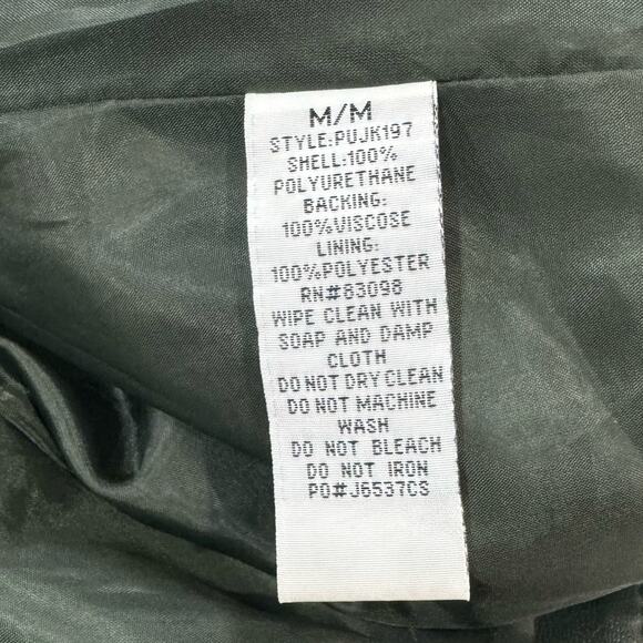 CiSono by Cavalini Green Vegan Leather Moto Jacket Medium Hunter Green Jacket - Picture 15 of 16